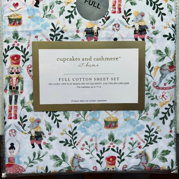 Cupcakes & Cashmere Nutcracker Ballet Cotton Sheet Set - FULL SIZE  all COTTON - Picture 1 of 7